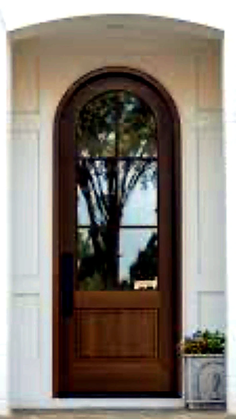 Custom White Oak Half-Circle Exterior Door